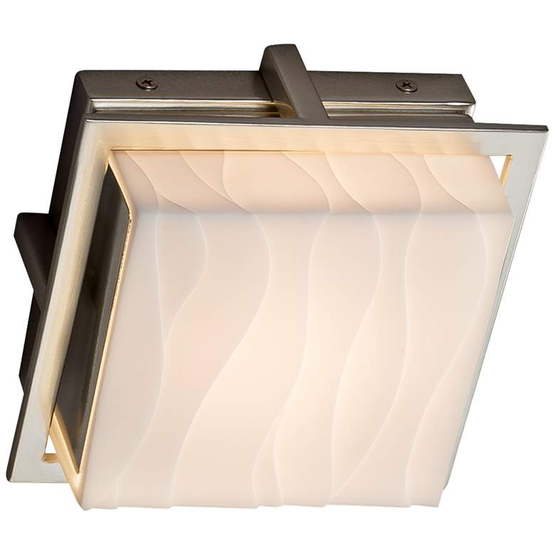 Image 3 Porcelina&trade; Avalon 6 1/2 inch High Nickel LED Outdoor Wall Light more views