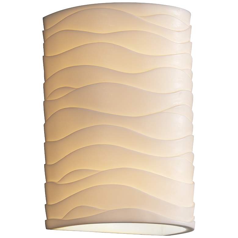 Image 1 Porcelina Wave 12 1/2 inchH Large Cylinder Outdoor Wall Light