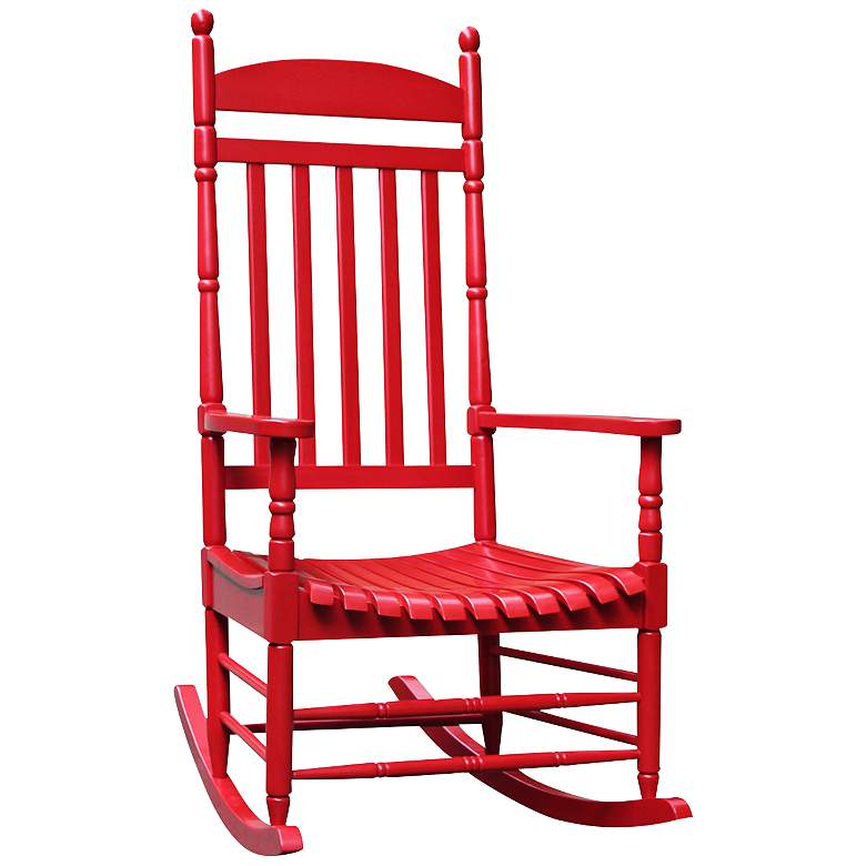 Image 1 Porch Rocker Turned Post Red Outdoor Rocking Chair