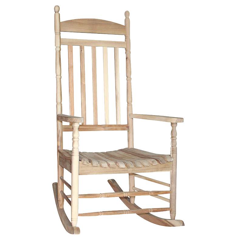 Image 1 Porch Rocker Turned Post Unfinished Outdoor Rocking Chair