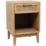 Port 18" Wide Light Brown Wood 1-Drawer 1-Shelf Accent Table
