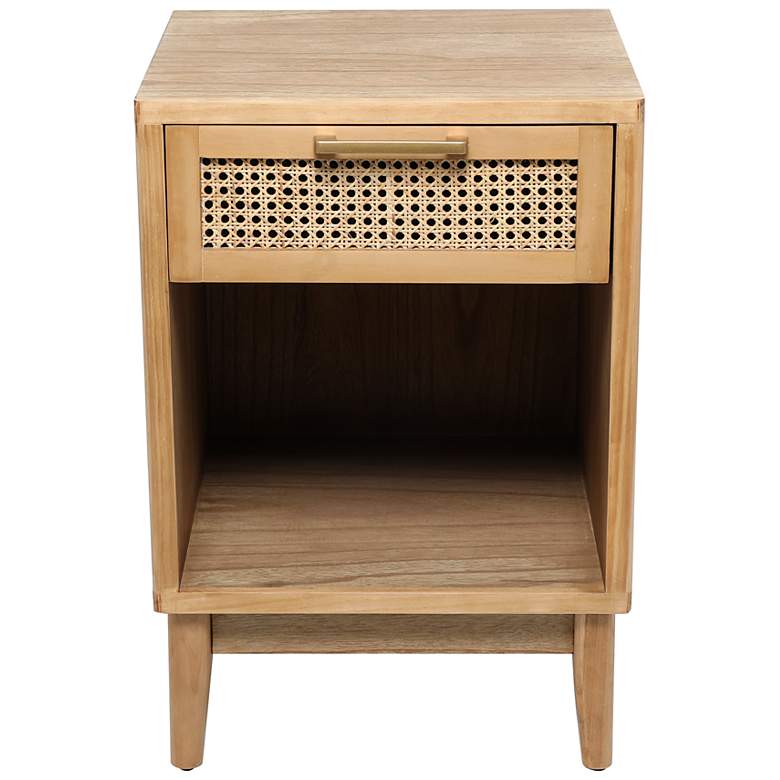 Image 4 Port 18 inch Wide Light Brown Wood 1-Drawer 1-Shelf Accent Table more views