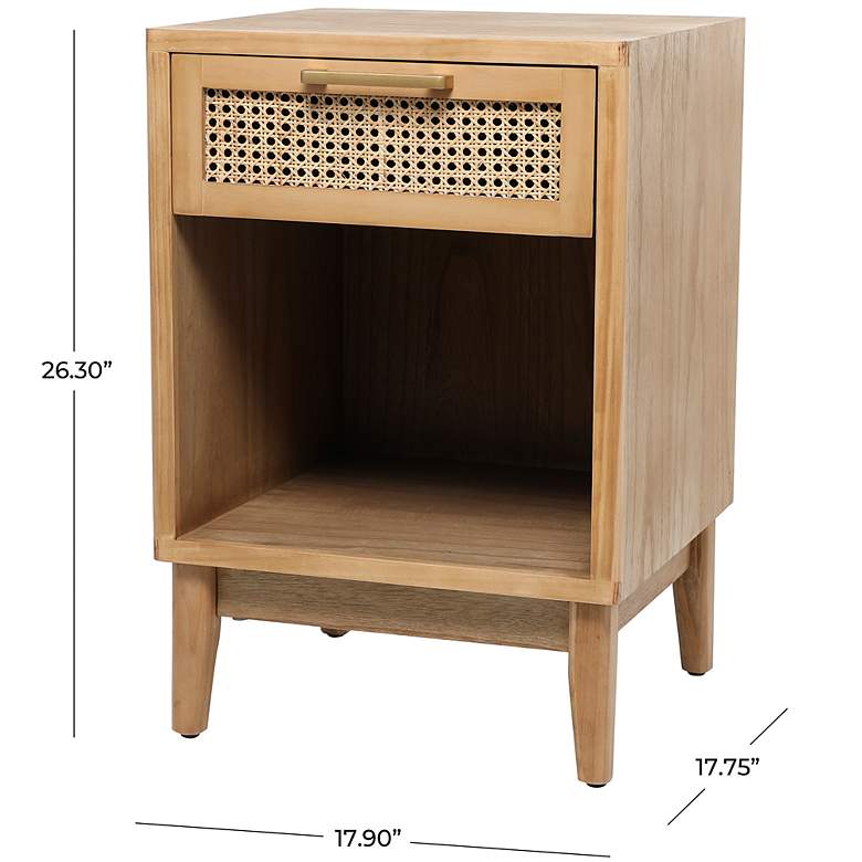 Image 7 Port 18" Wide Light Brown Wood 1-Drawer 1-Shelf Accent Table more views