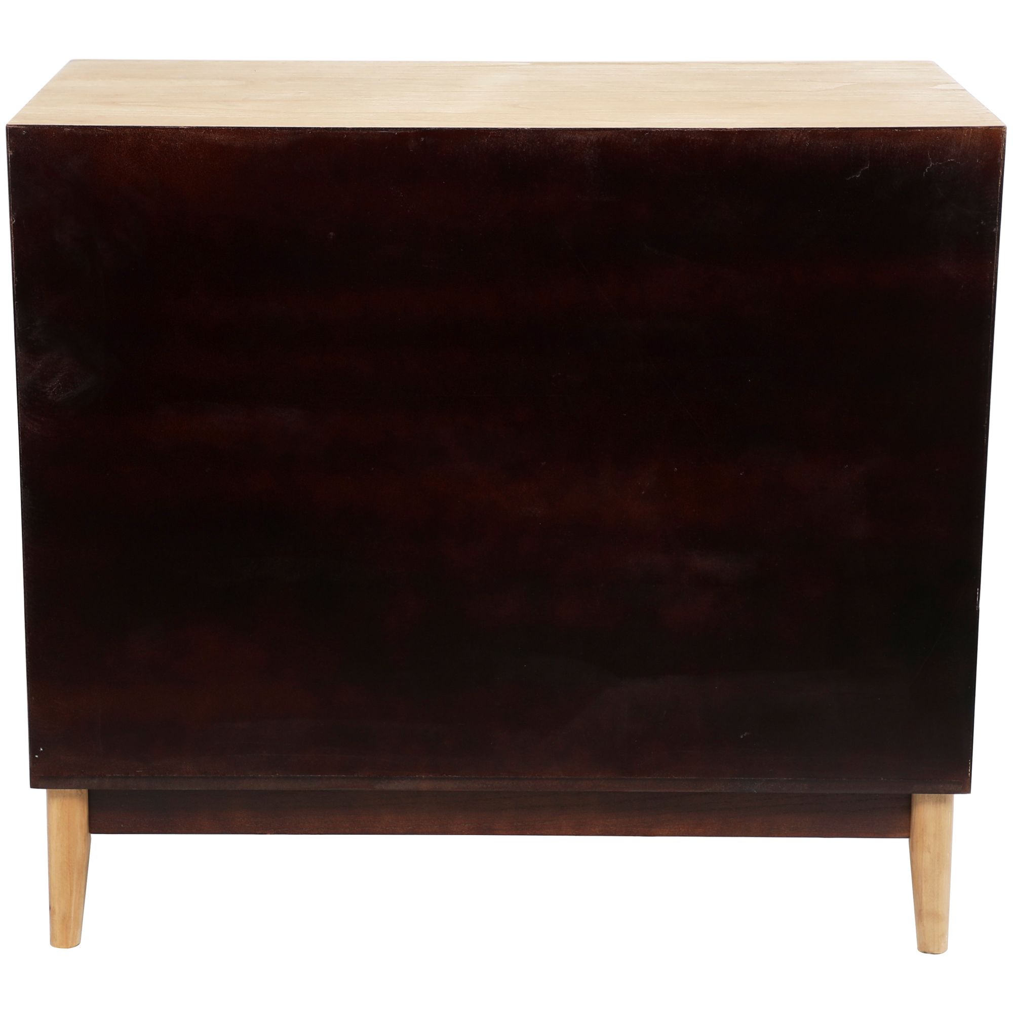 Image 6 Port 35 1/2"W Light Brown Wood Cane 3-Drawer Storage Cabinet more views