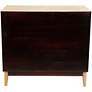 Port 35 1/2"W Light Brown Wood Cane 3-Drawer Storage Cabinet