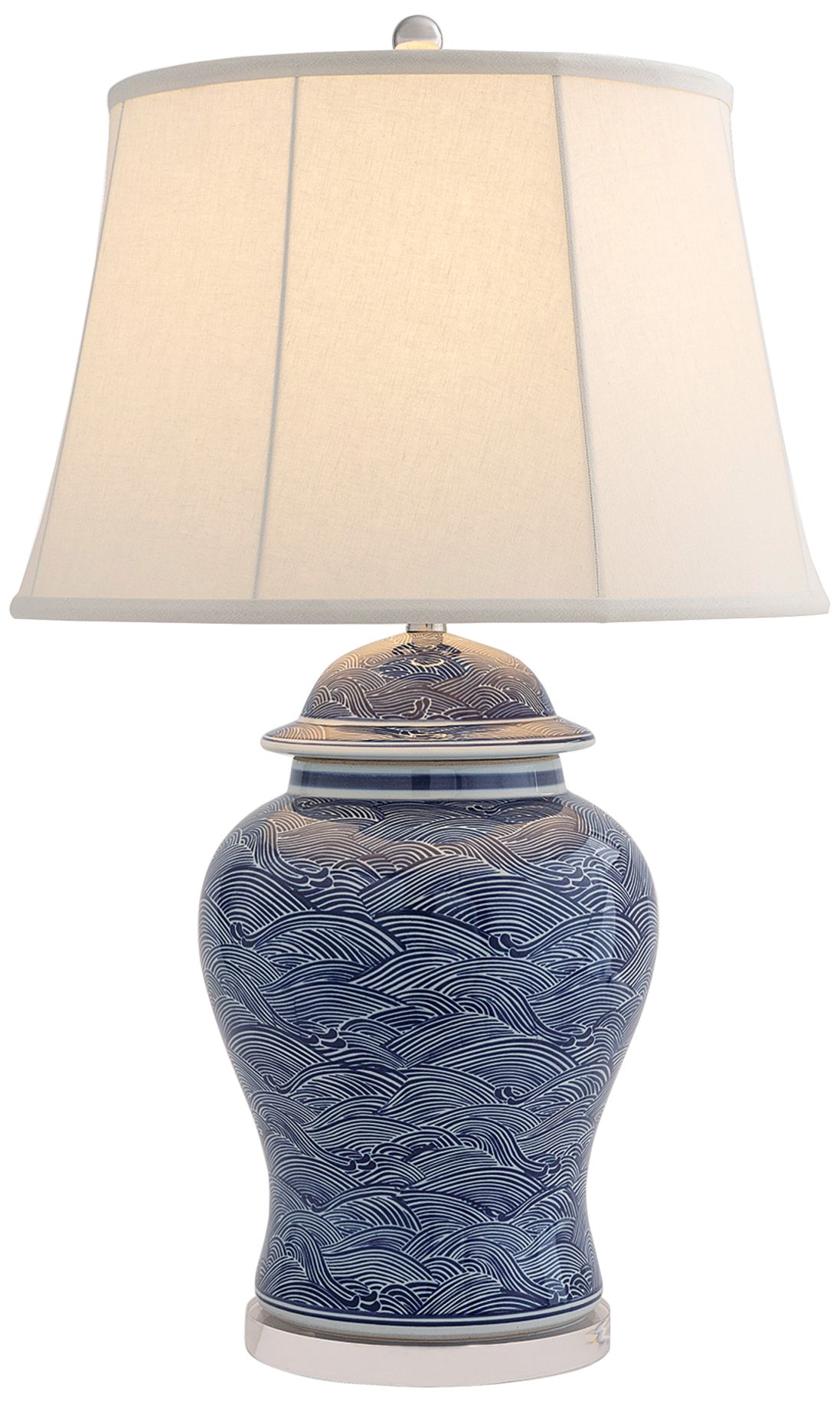 blue china lamp