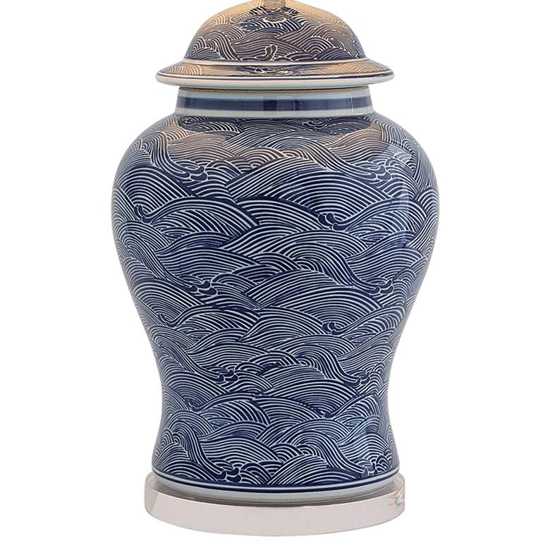 Image 5 Port 68 Aegean Blue w/ White Porcelain Temple Jar Table Lamp more views