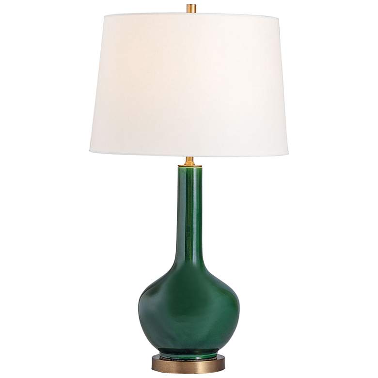 Image 2 Port 68 Alex 30" High Rich Emerald Glaze Porcelain Vase Table Lamp