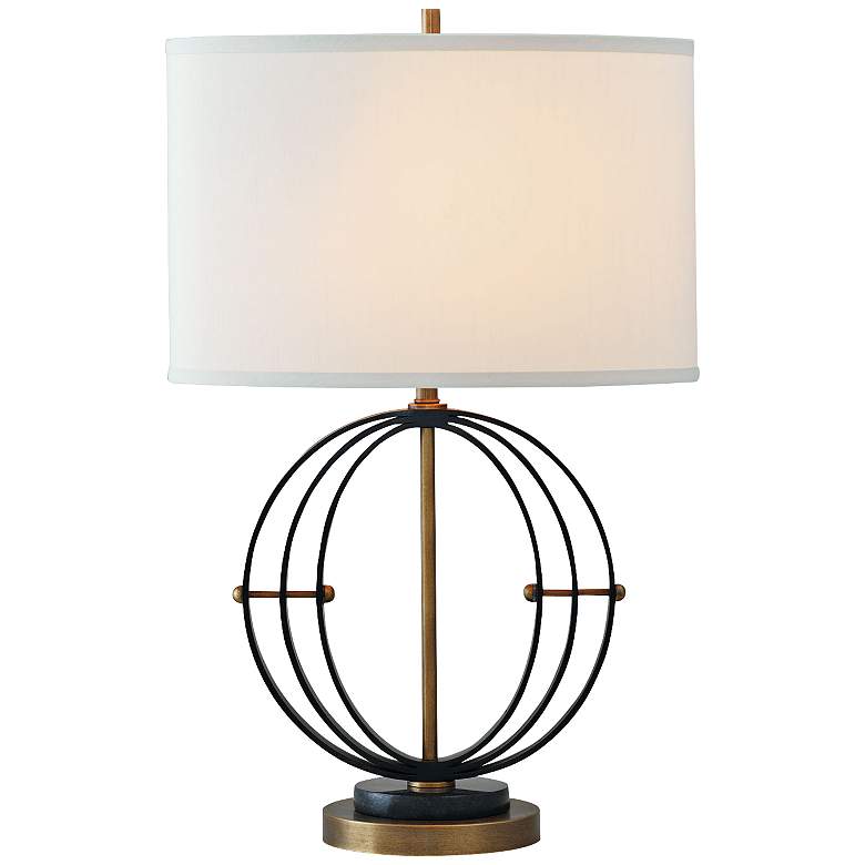 Image 1 Port 68 Andrew 27" High Aged Brass Cast Metal Table Lamp