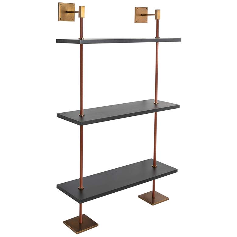 Image 2 Port 68 Arnold 36" Wide Semi-Gloss Black 3-Tier Shelf
