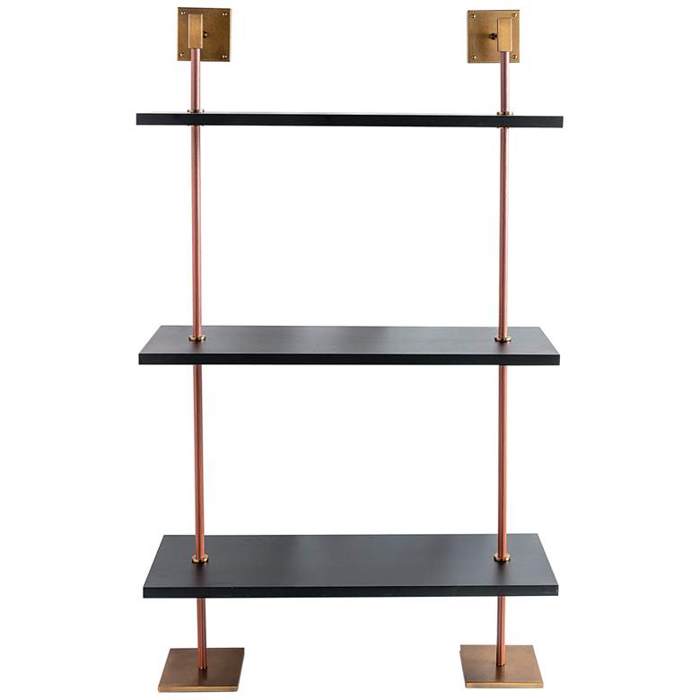 Image 5 Port 68 Arnold 36" Wide Semi-Gloss Black 3-Tier Shelf more views