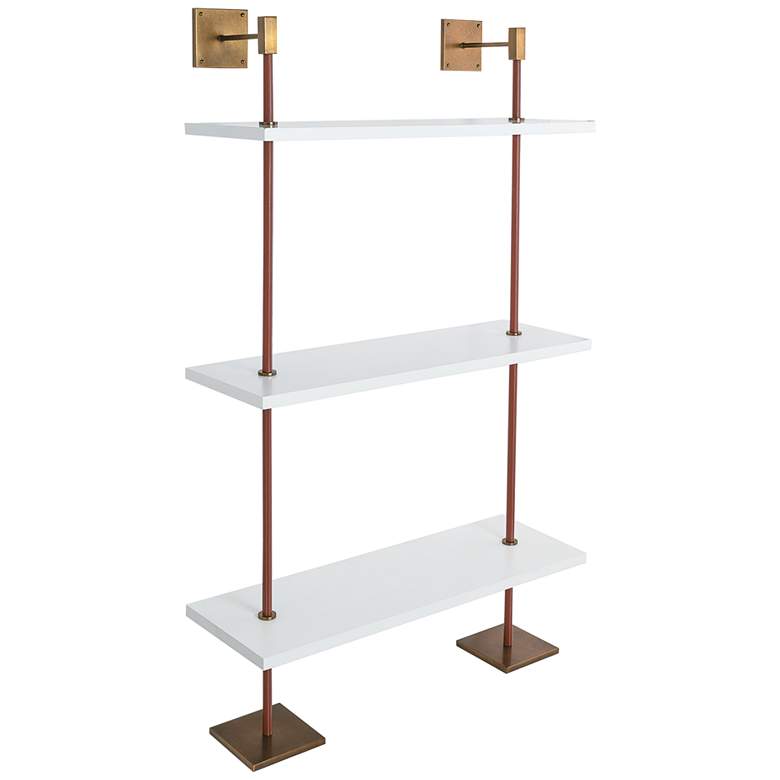 Image 1 Port 68 Arnold 36" Wide Semi-Gloss White 3-Tier Shelf