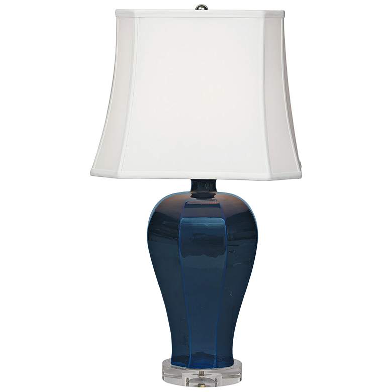 Image 1 Port 68 Aventura Navy Hexagon Porcelain Table Lamp