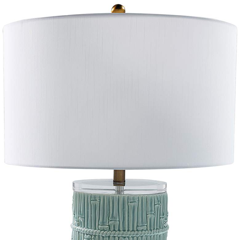 Image 2 Port 68 Bamboo 29" High Glossy Celadon Porcelain Cylinder Table Lamp more views