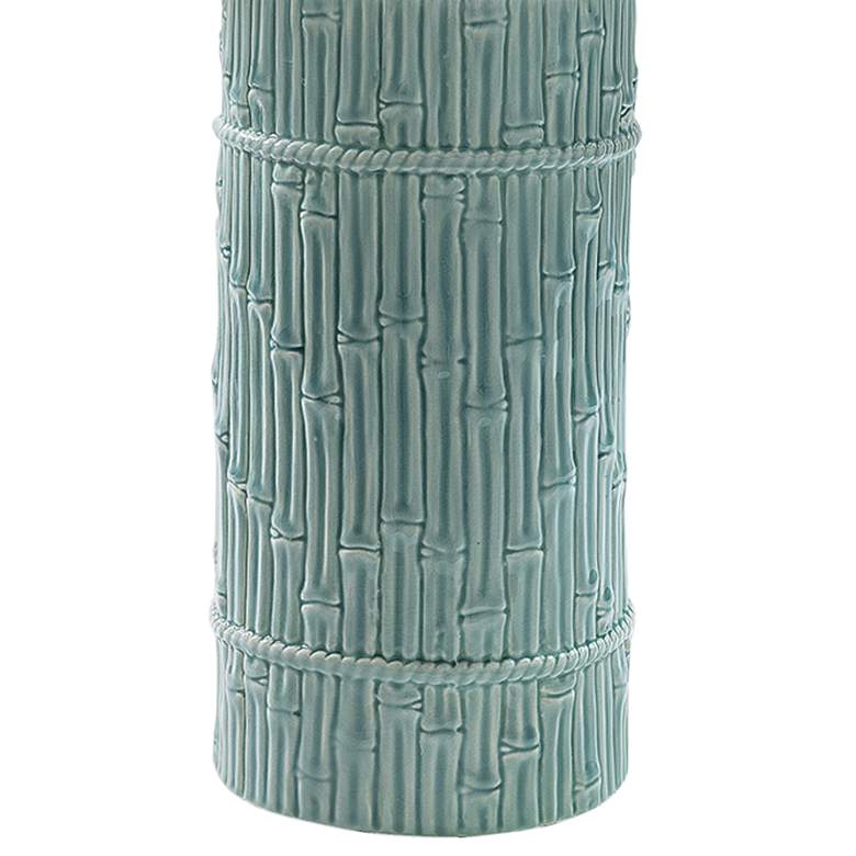 Image 3 Port 68 Bamboo 29" High Glossy Celadon Porcelain Cylinder Table Lamp more views