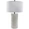 Port 68 Bamboo Glossy Cream Porcelain Cylinder Table Lamp