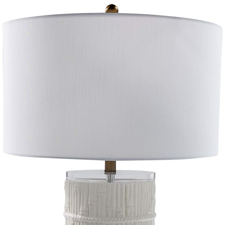 Image 2 Port 68 Bamboo Glossy Cream Porcelain Cylinder Table Lamp more views
