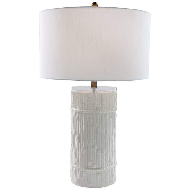 Image 4 Port 68 Bamboo Glossy Cream Porcelain Cylinder Table Lamp more views