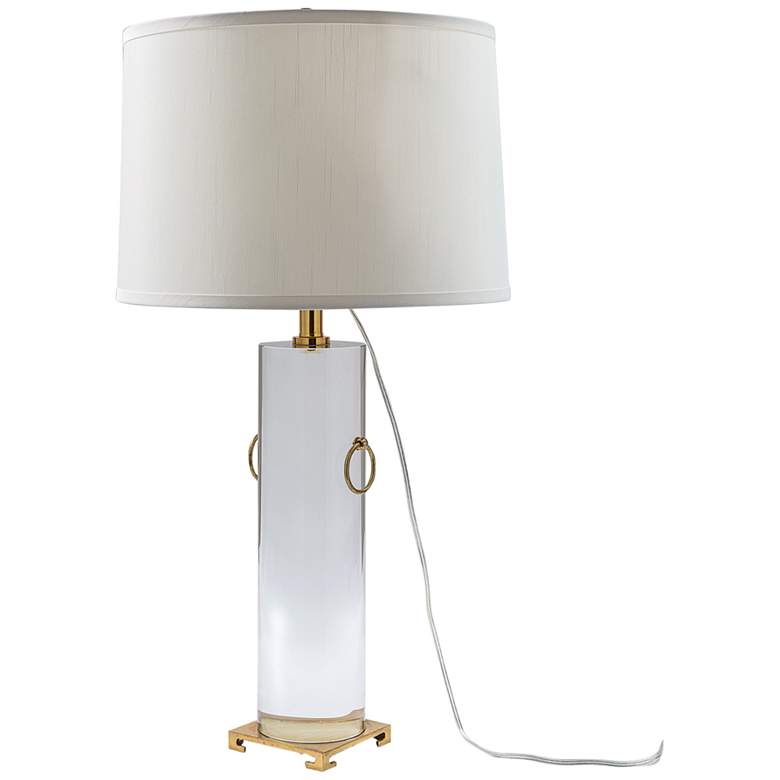 Image 6 Port 68 Beverly Clear Lucite Cylinder Table Lamp more views