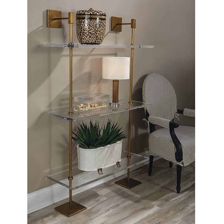 Image 5 Port 68 Billy 16" High Aged Brass Metal Mini Table Lamp more views