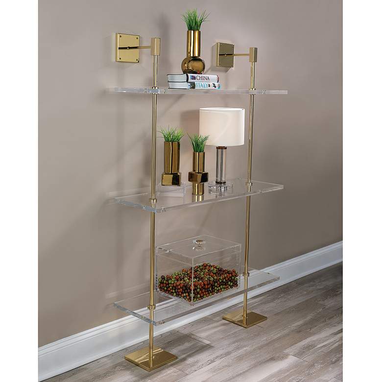 Image 7 Port 68 Billy 16" High Crystal Aged Brass Mini Table Lamp more views