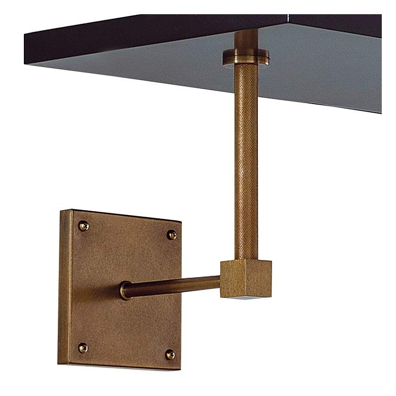 Image 2 Port 68 Billy 36" Wide Black and Age Brass Wall Shelf more views