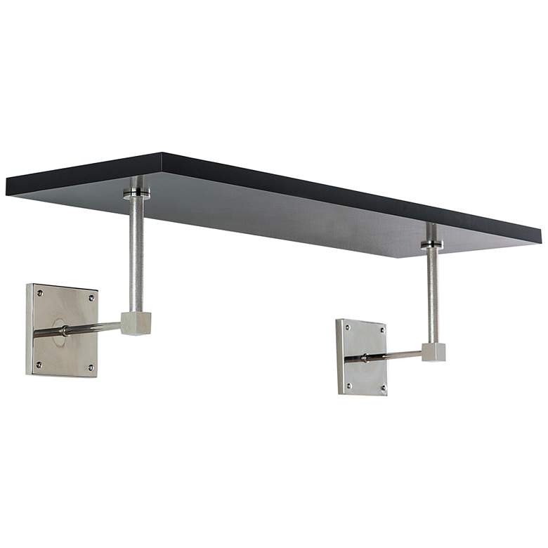 Image 2 Port 68 Billy 36 inch Wide Black and Polished Nickel Wall Shelf