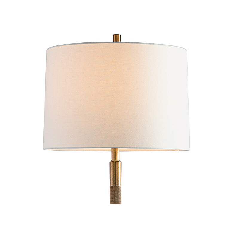 Image 2 Port 68 Billy 64" Antiqued Aged Brass Knurled Metal Floor Lamp more views