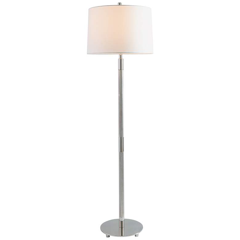 Image 1 Port 68 Billy 64" High Polished Nickel Knurled Metal Floor Lamp