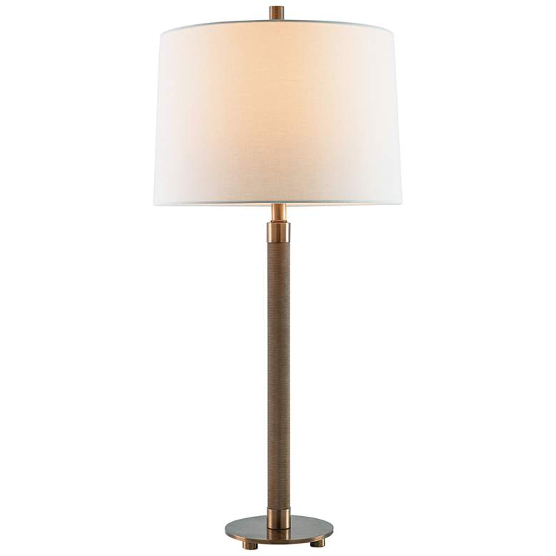 Image 2 Port 68 Billy Aged Brass Knurled Metal Table Lamp