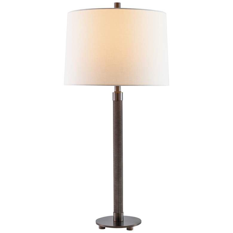 Image 2 Port 68 Billy Antiqued Bronze Knurled Metal Table Lamp