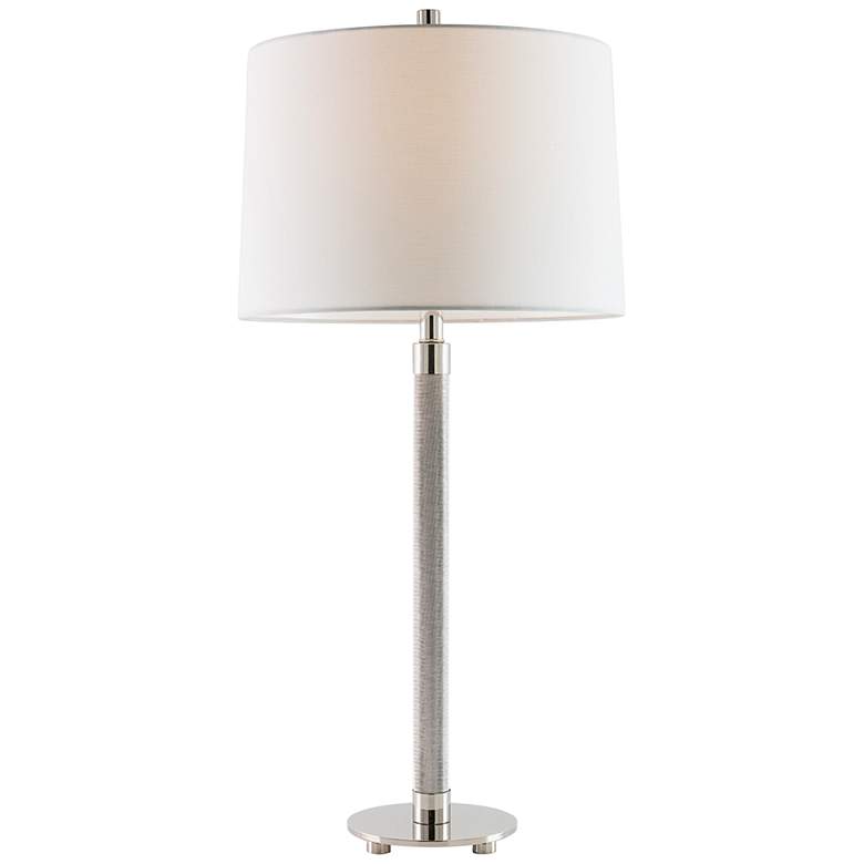 Image 2 Port 68 Billy Polished Nickel Knurled Metal Table Lamp
