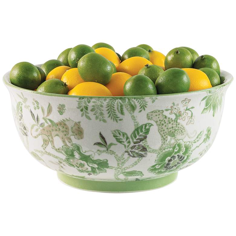 Image 4 Port 68 Braganza Green Animals and Florals Decorative Basin more views