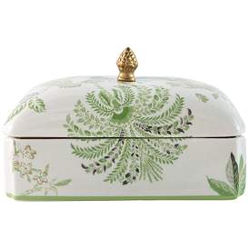 Image5 of Port 68 Braganza Green Animals and Florals Decorative Box more views