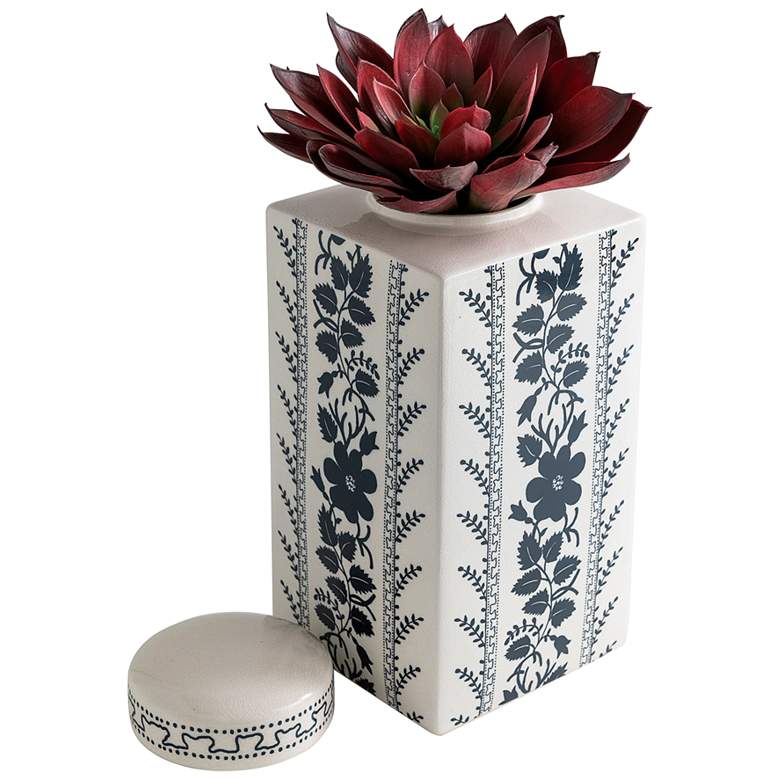 Image 4 Port 68 Breckenridge Glossy Blue Floral Tea Caddy more views