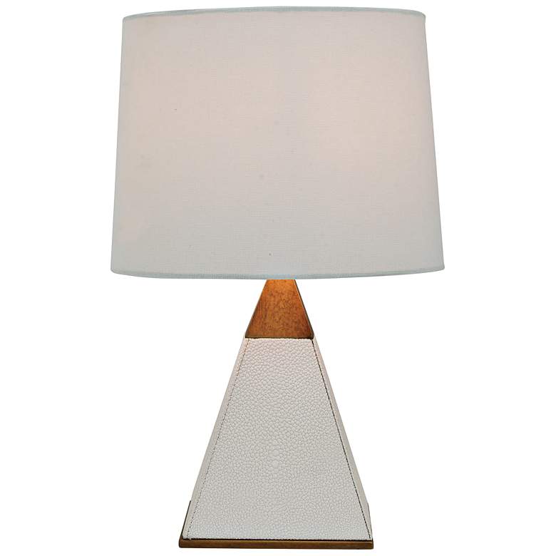 Image 1 Port 68 Cairo 16" High White Pearl Pyramid Accent Table Lamp