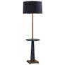 Port 68 Cairo 560" Gray and Aged Brass Tray Table Floor Lamp