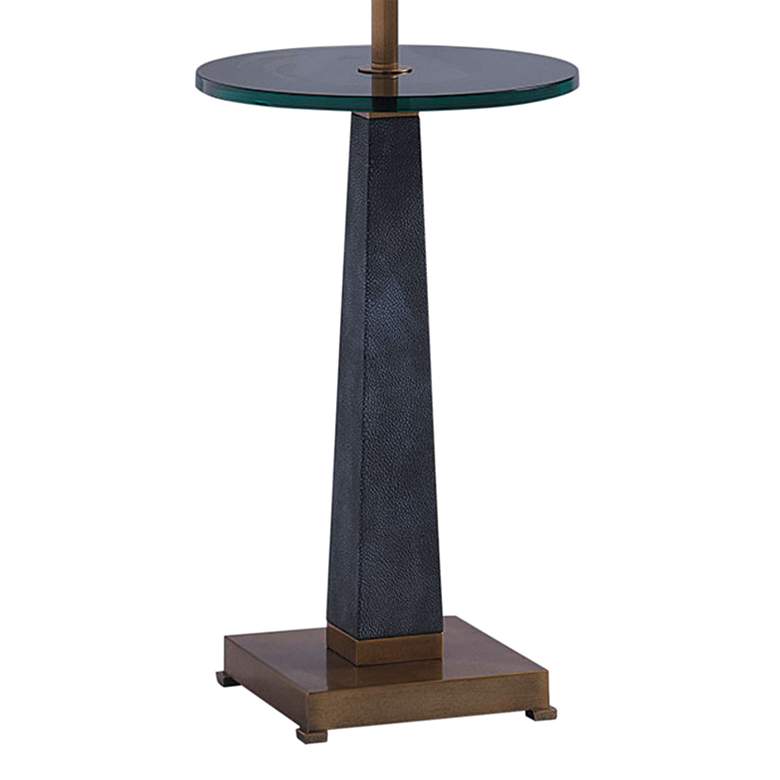 Image 4 Port 68 Cairo 560 inch Gray and Aged Brass Tray Table Floor Lamp more views