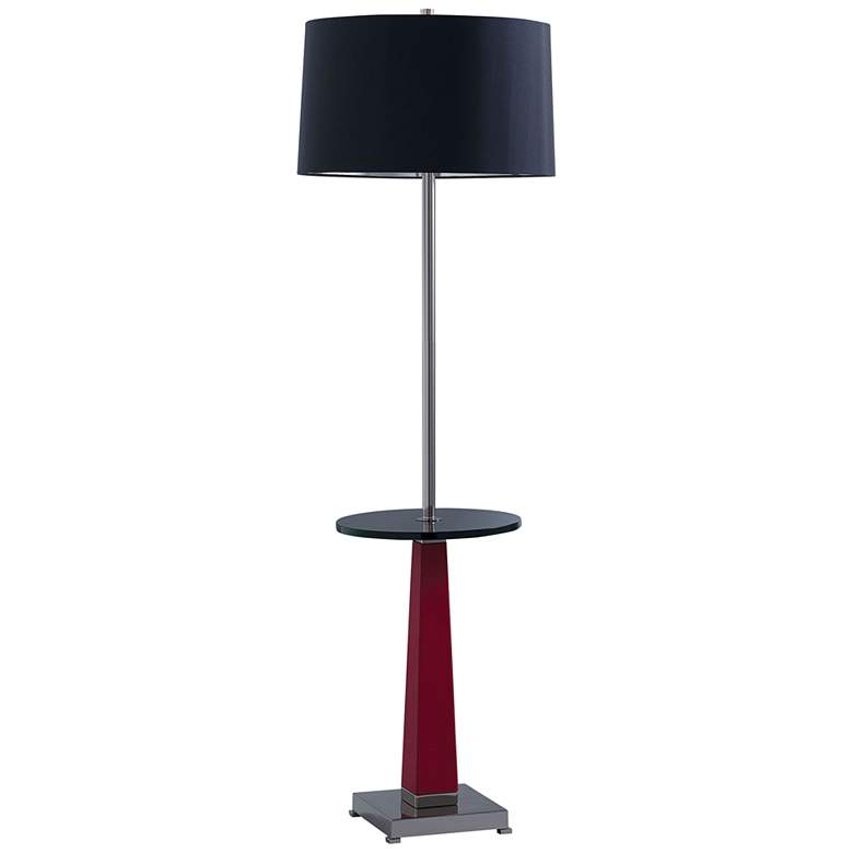 Image 2 Port 68 Cairo 60 inch Red and Nickel Floor Lamp with Tray Table