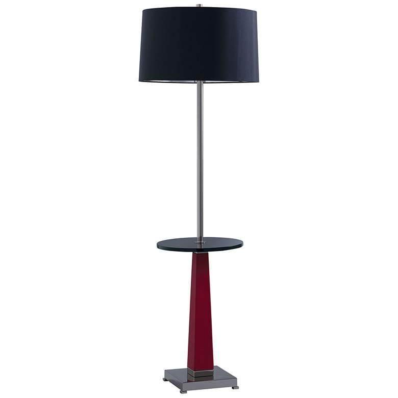 Image 2 Port 68 Cairo 60" Red and Nickel Floor Lamp with Tray Table