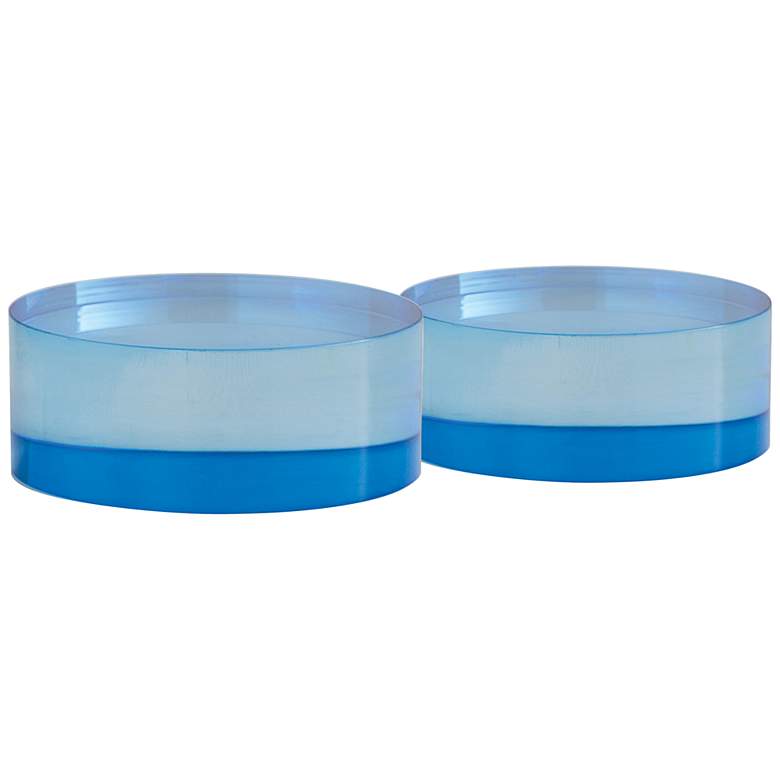 Image 1 Port 68 Capagna 5" Wide Blue Lucite Round Stands Set of 2