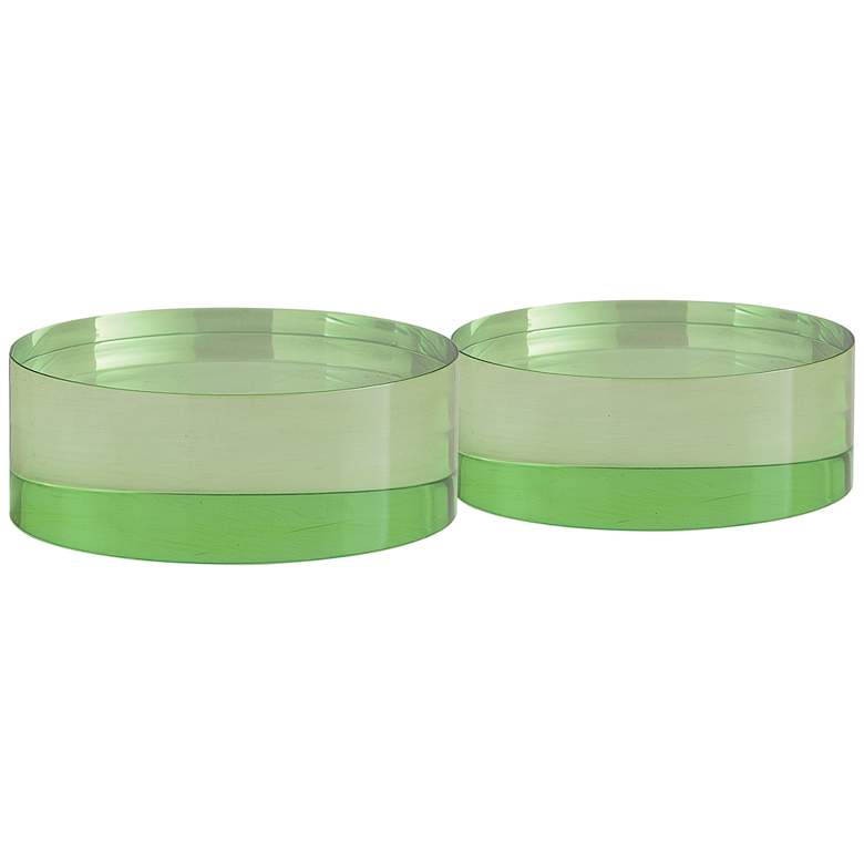 Image 1 Port 68 Capagna 5 inch Wide Green Lucite Round Stands Set of 2