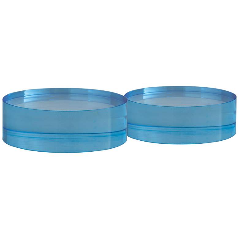Image 1 Port 68 Capagna 6 inch Wide Blue Lucite Round Stands Set of 2