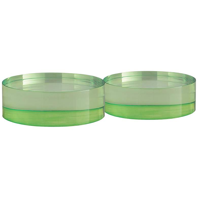 Image 1 Port 68 Capagna 6" Wide Green Lucite Round Stands Set of 2