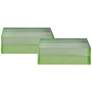 Port 68 Capagna 6" Wide Green Lucite Square Stands Set of 2