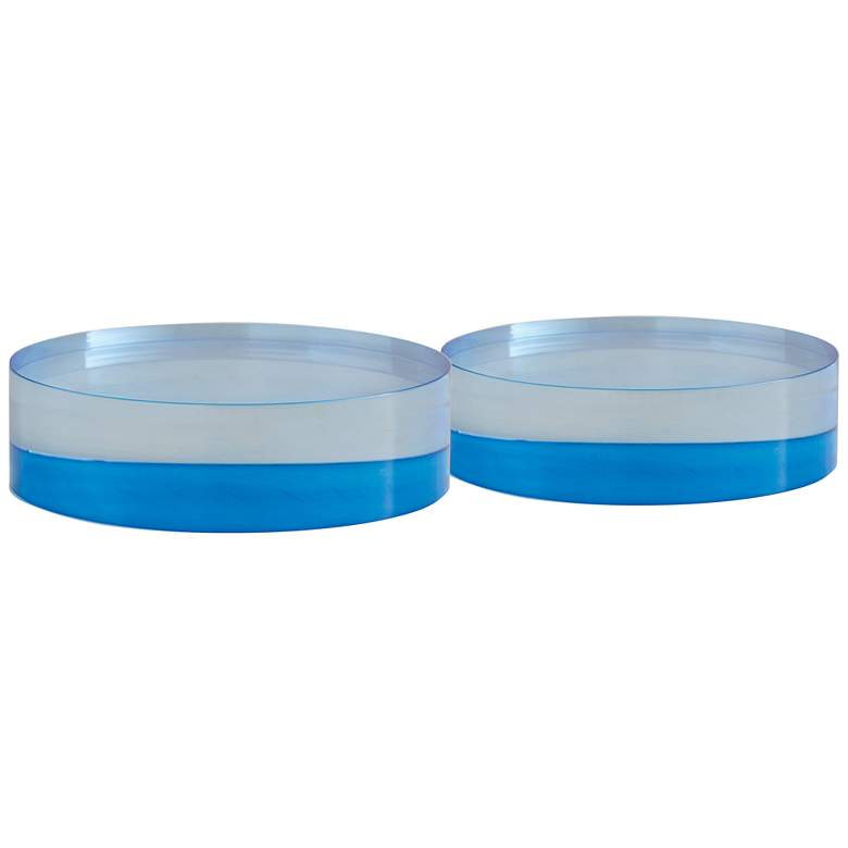 Image 1 Port 68 Capagna 7" Wide Blue Lucite Round Stands Set of 2