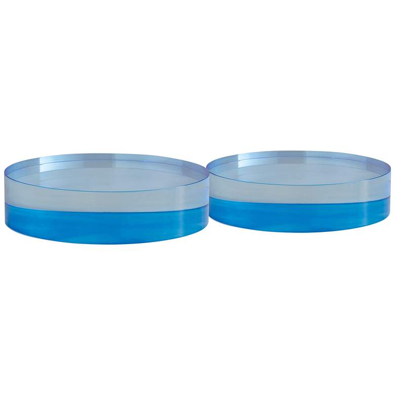 Image 1 Port 68 Capagna 8 inch Wide Blue Lucite Round Stands Set of 2