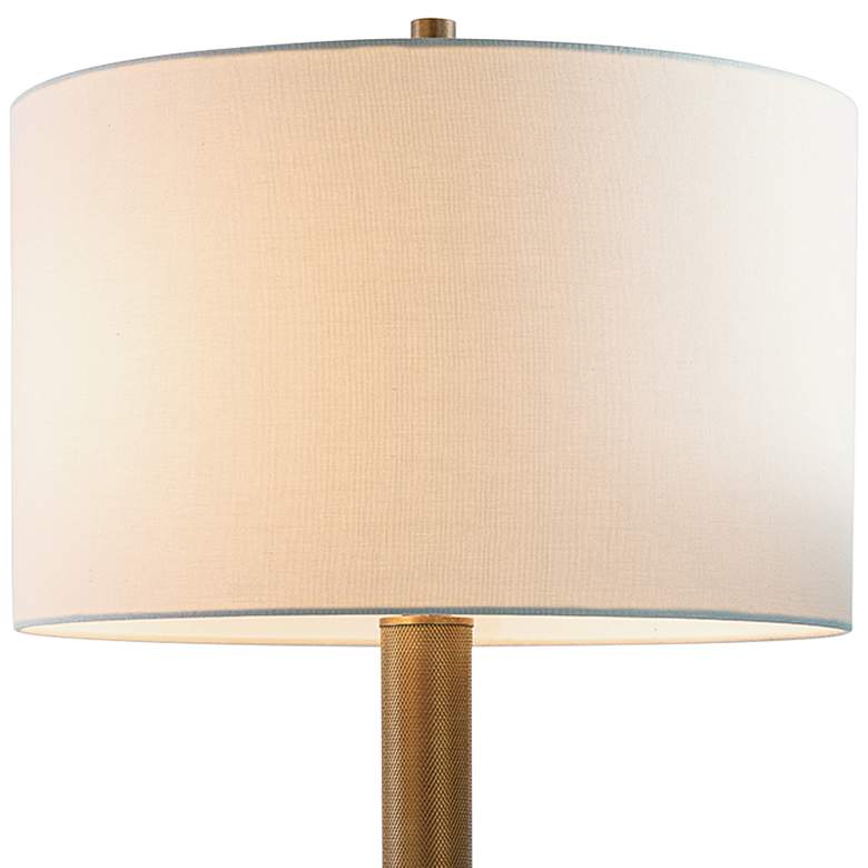 Image 3 Port 68 Charlie Clear Glass Aged Brass Knurled Table Lamp more views