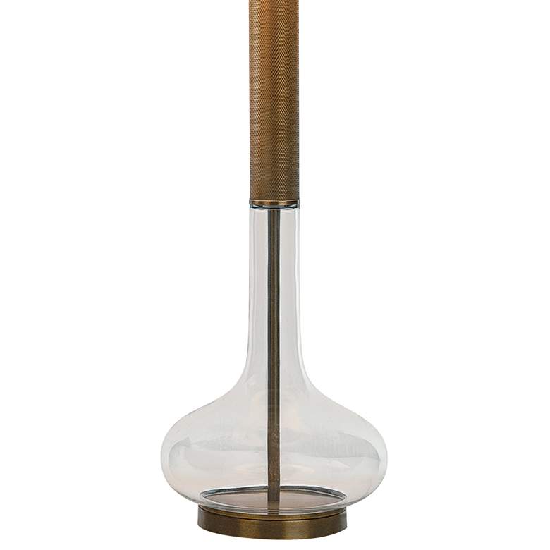 Image 4 Port 68 Charlie Clear Glass Aged Brass Knurled Table Lamp more views