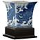 Port 68 Chow 12"H Blue and White Square Planter with Stand